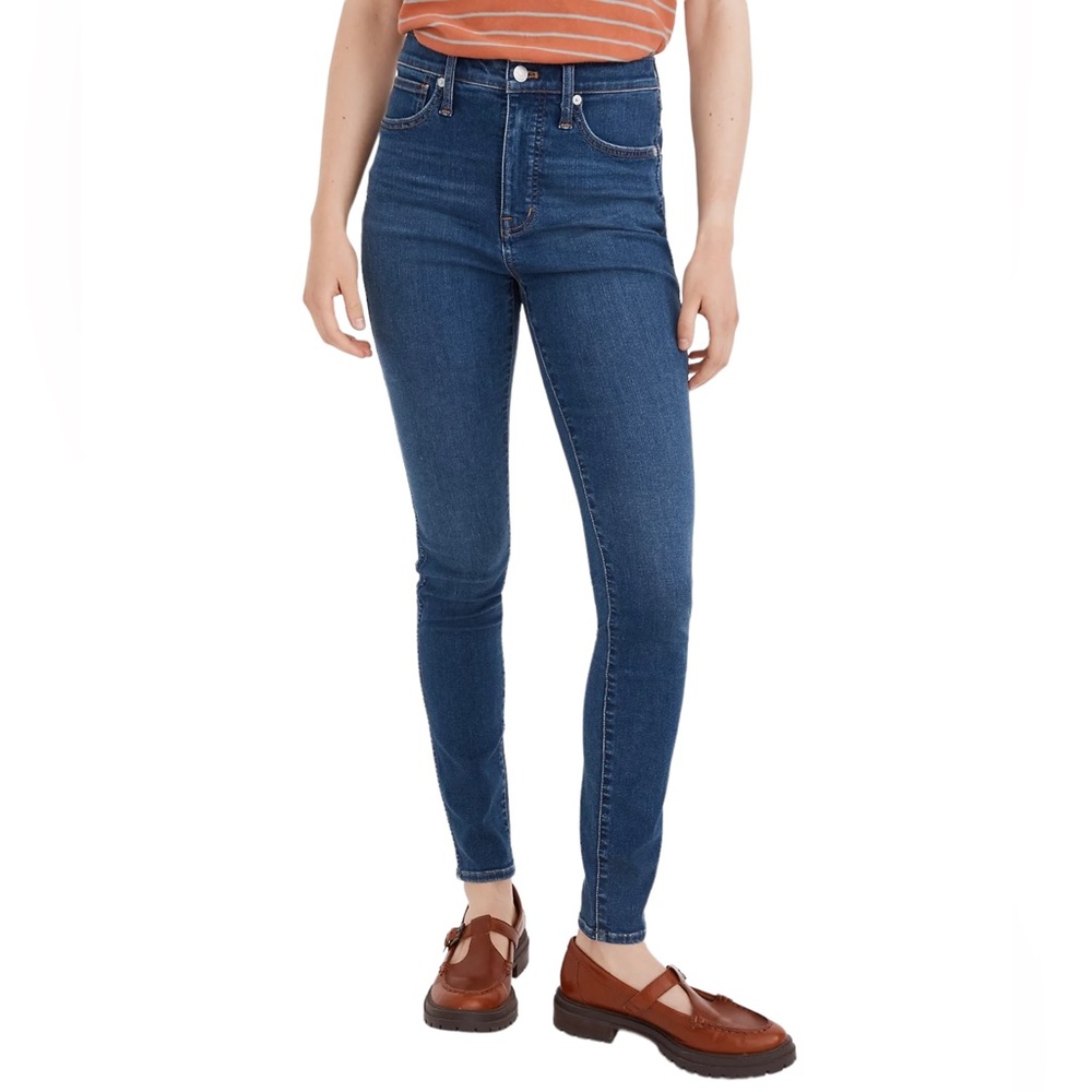 Madewell 10” High-Rise Dark Wash Skinny Jeans - 28 Tall